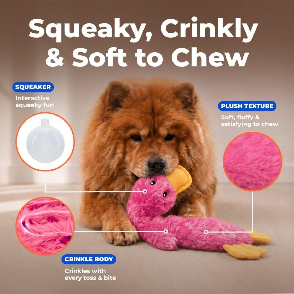 Best Pet Supplies Interactive Squeaky Dog Chew Toy, Ideal Dog Toys For Chewers, Small, Medium Large Dogs, And Fetch Lovers