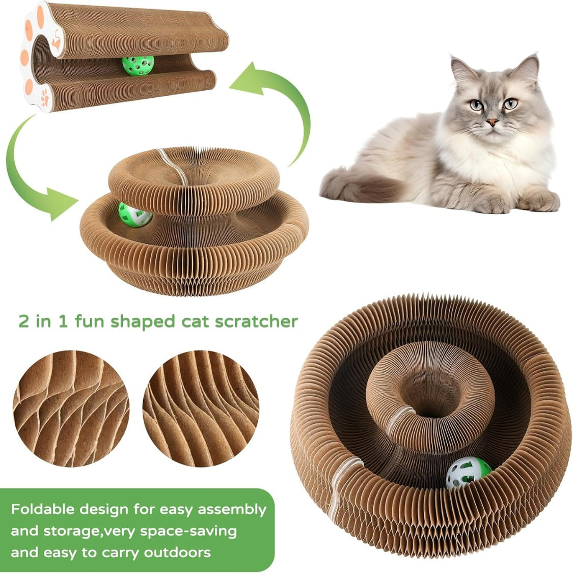 1 Pack Kitty Kurlz Cat Scratcher Toy Interactive For Indoor Cats
