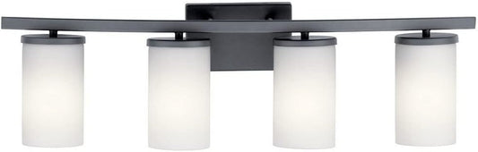 Kichler Crosby 31" 4 Light Vanity Light Satin Etched Cased Opal Olde Bronze®