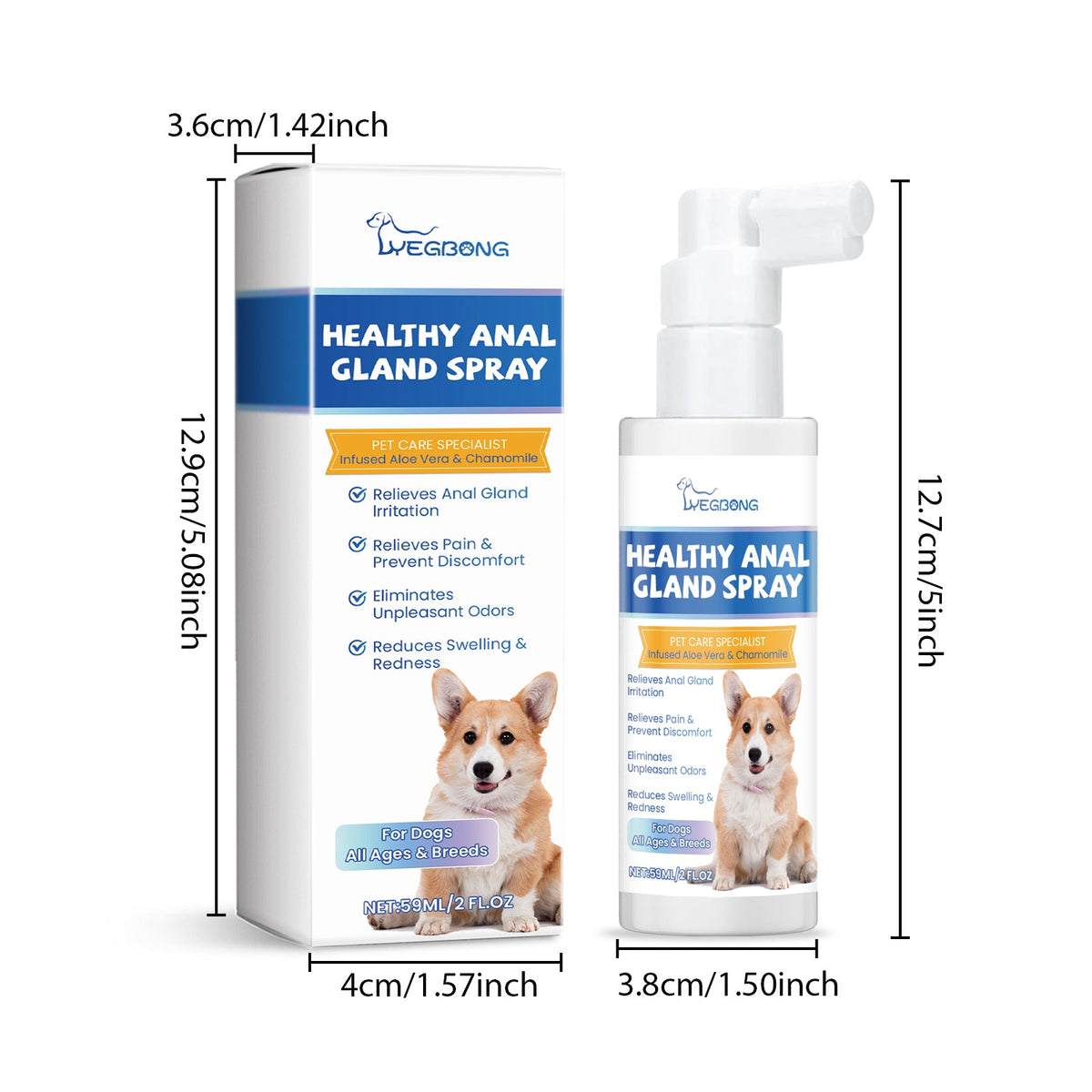 Healthy Gland Spray For Dogs, Dog Gland Care Spray For Infection Prevention, Reduce Itching Swelling & Bad Odor, Pet Gland Relief Spray For All Breeds & Ages