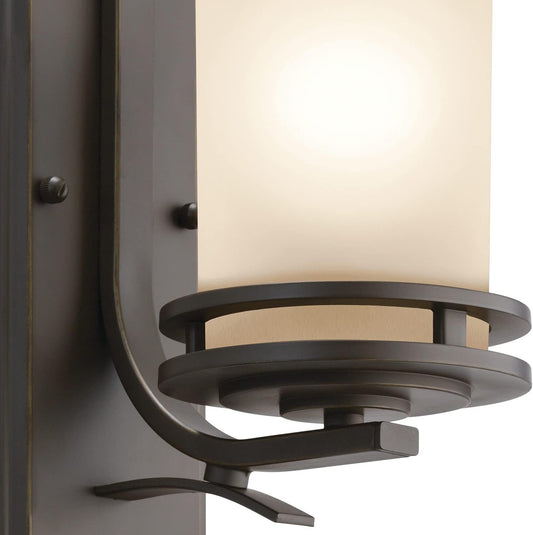Kichler Hendrik 12” Wall Light Fixture in Olde Bronze with Umber Etched Glass, 1-Light Wall Lamp for Bedroom or Living Room, 5076OZ