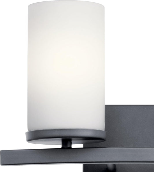 KICHLER 45496BK Crosby Vanity, 2-Light 200 Total Watts, Black