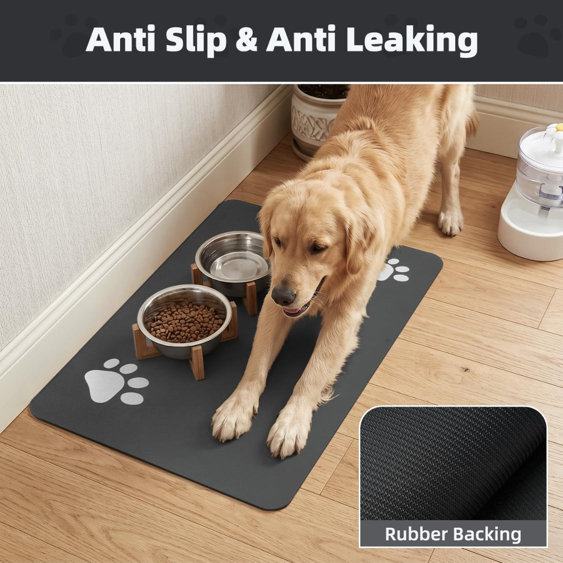 Pet Feeding Mat-Absorbent Dog Mat For Food And Water Bowl No Stains Easy Clean Dog Food Mat-Quick Dry Water Dispenser Puppy Supplies Accessories