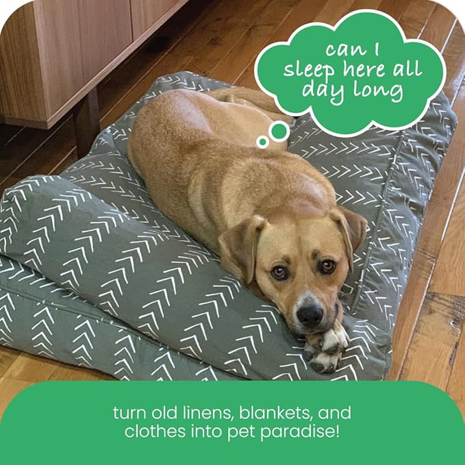 Molly Mutt Medium to Large Dog Bed Cover- Forever Young Print - Measures 27”X36”X5’’ - 100% Cotton - Durable - Breathable - Sustainable - Machine Washable Dog Bed Cover (Dd82b)