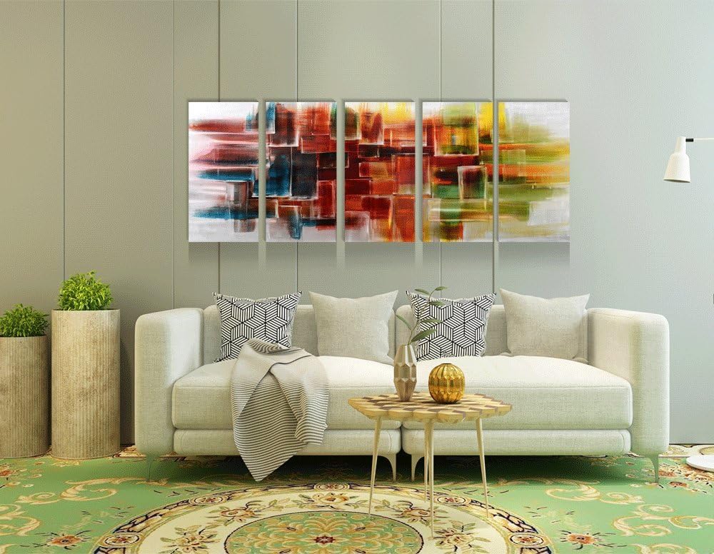 Yihui Arts Abstract Metal Wall Arts Hand Crafted Aluminum Artwork Large Modern Wall Accent for Living Room Bedroom Kitchen Decor