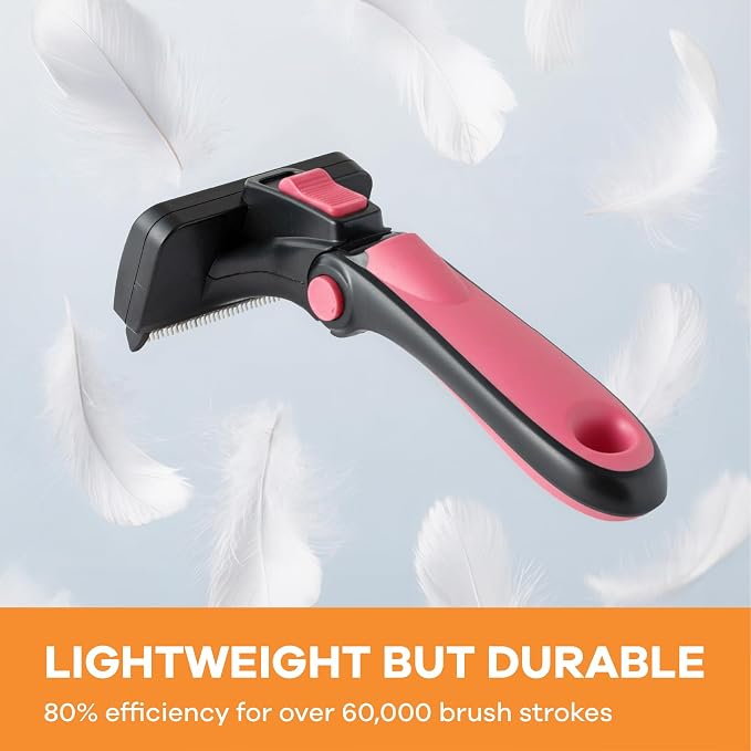 Deshedding Dog Brush for Long Hair (Small,Pink) – Gentle Deshedding tool for Dogs & Cats – Reduces shedding, without damaging topcoat. Removes Loose Fur & Dead Undercoat.