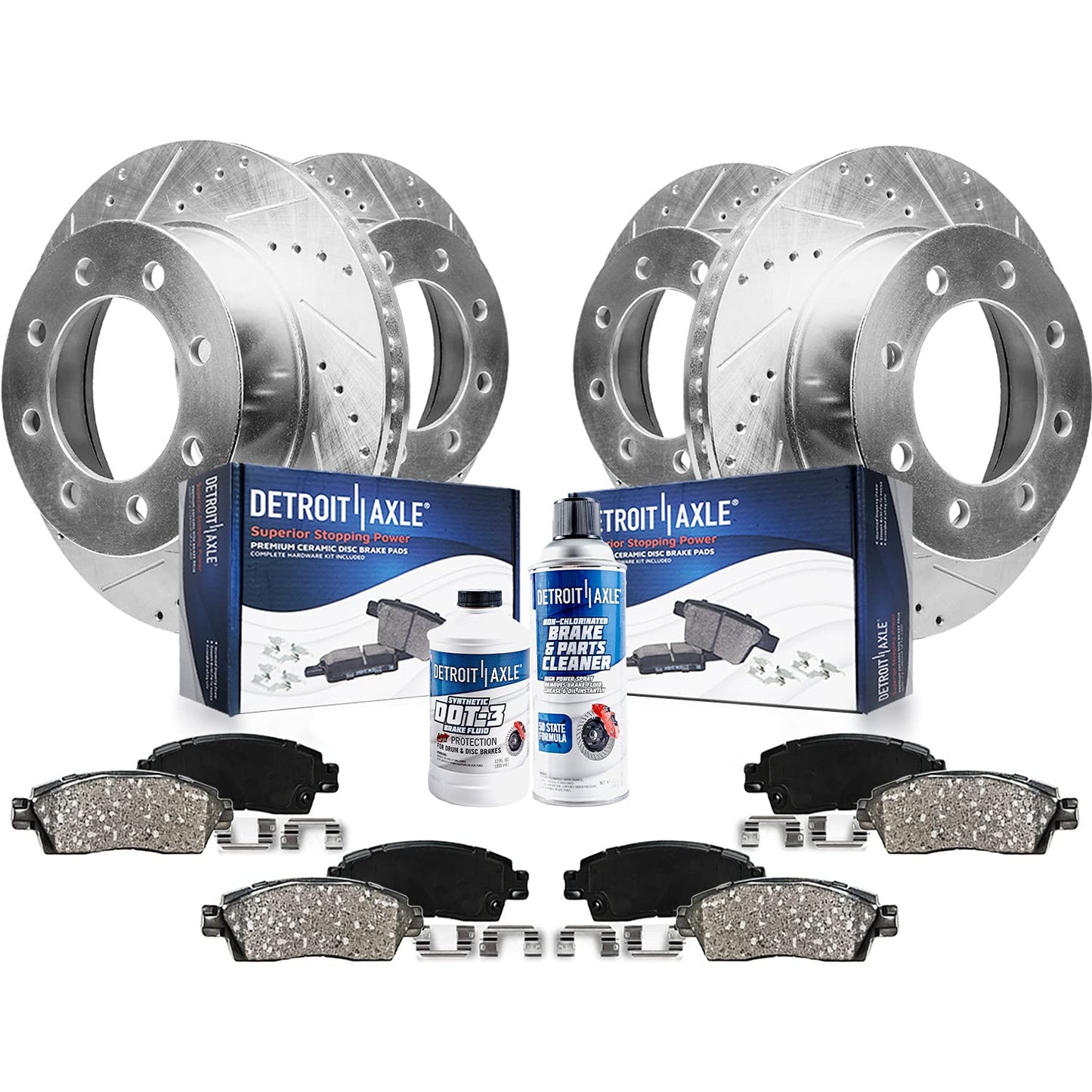 Detroit Axle - 10pc Brake Kit for Chevy GMC Avalanche Suburban Yukon XL 2500, Silverado Sierra 1500 2500 HD, Hummer H2, Front Re