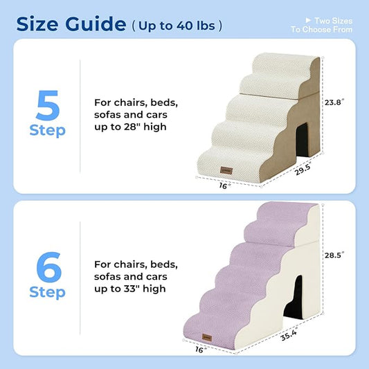 ZOMISIA Dog Ramp for Large Dogs with Tunnel, 24" H 5 Steps for High Bed | Tunnel 2 in 1 with Zippers, Suitable for Puppy and Older Cats for couch, Non-Slip Durable Dog Steps with High-Density Foam