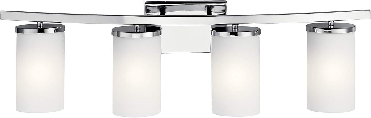 Kichler Crosby 31" 4 Light Vanity Light Satin Etched Cased Opal Chrome