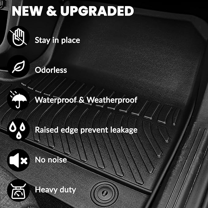 All Weather Floor Mats Fit for Kia NIRO EV(Not PHEV) 2023 2024 2025 TPE Rubber Liners Set NIRO EV Accessories All Season Guard Odorless Anti-Slip Floor Mats