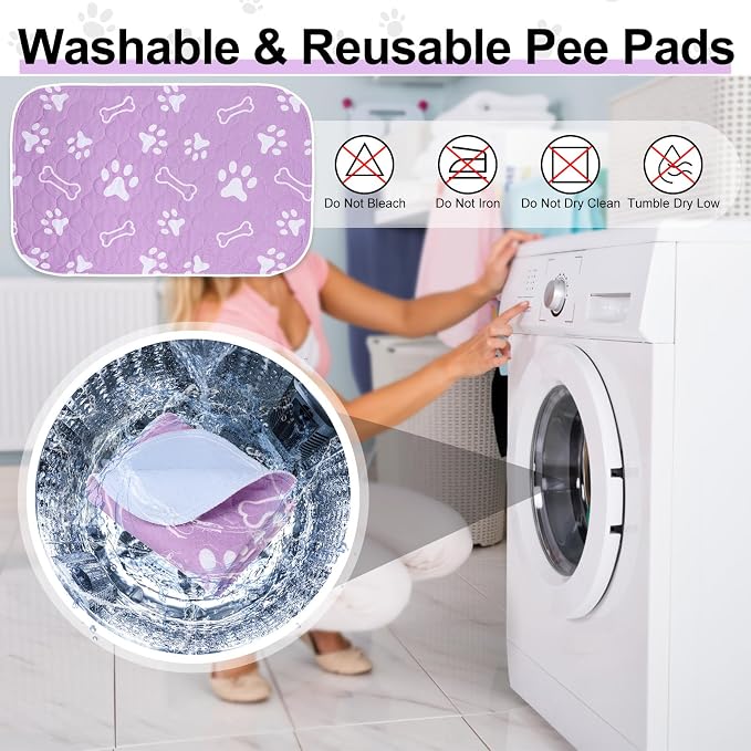 BEAUTYZOO 6 Pack Washable Pee Pads for Dogs,Reusable Puppy Pads 16x24 | Waterproof Super Absorbent,Non Slip and Leak-Proof Against Urine,Whelping Pads Mats for Puppy Potty Training,Playpen,Crate