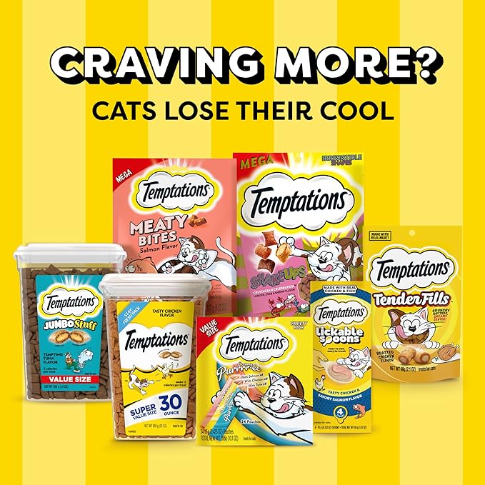 Temptations Cat Treats Classic Crunchy and Soft Cat Treats, Tasty Chicken Flavor, 30 oz. Tub