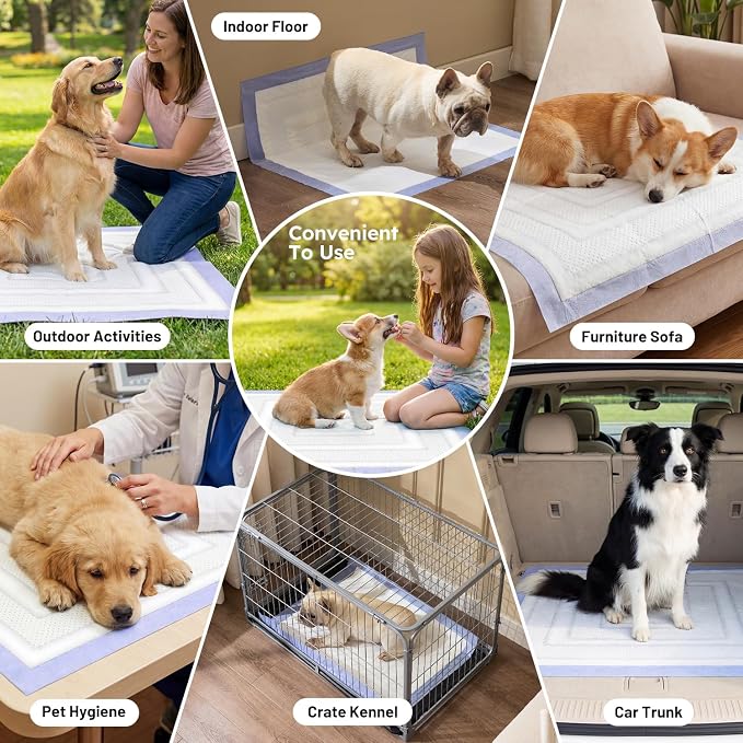 ZOMISIA 3D-Barrier Puppy Pee Pads for Dogs, 7 Cups Absorb & Rise Puffy Gel-Wall Leak-Proof, 22"x23" 50 Counts + 8 Pet Urine Test Strips, Super Absorbent Disposable Potty Training Pads