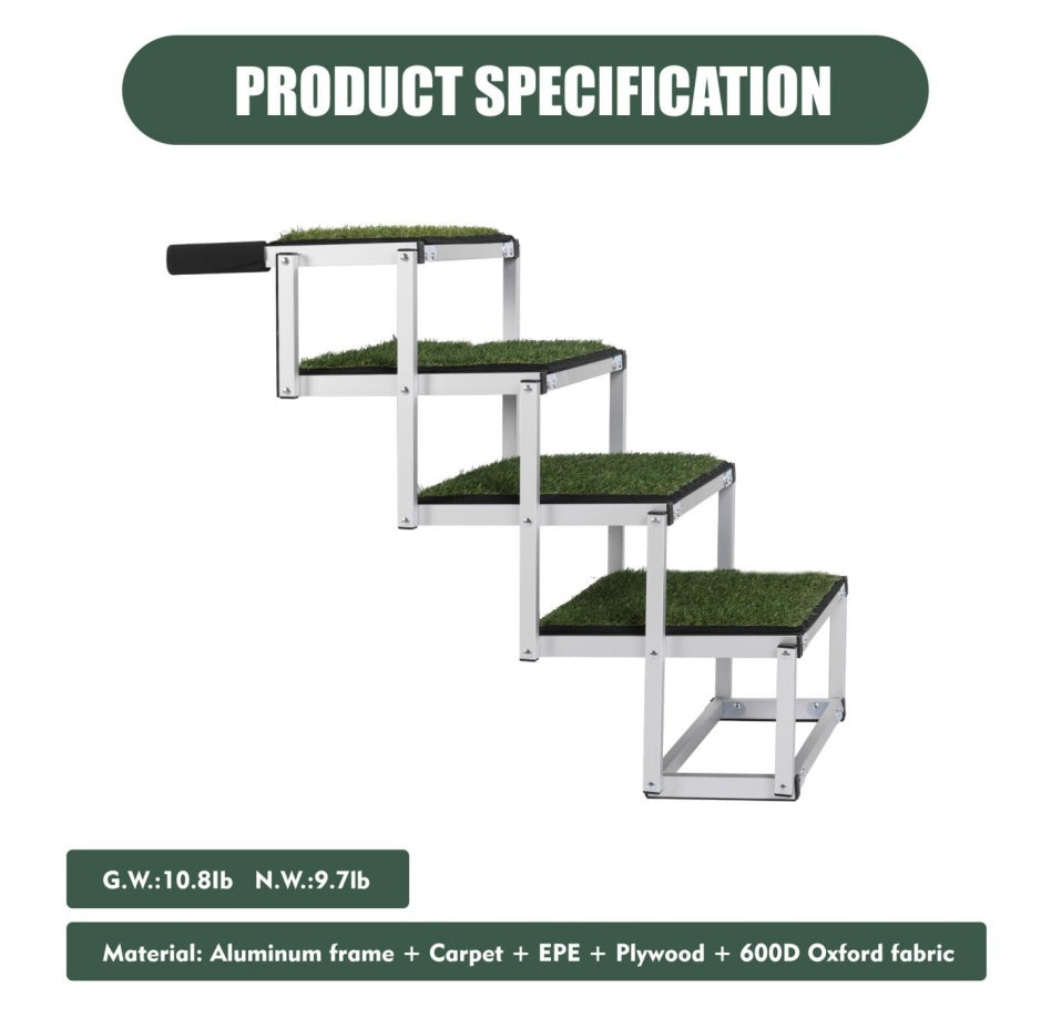 Foldable Dog Ramp For Cars, SUVs, Trucks, Portable Pet Dog Stairs For Large Dogs With Non-Slip Surface & Reinforced Design, Lightweight Yet Sturdy Supports Up To 250lbs