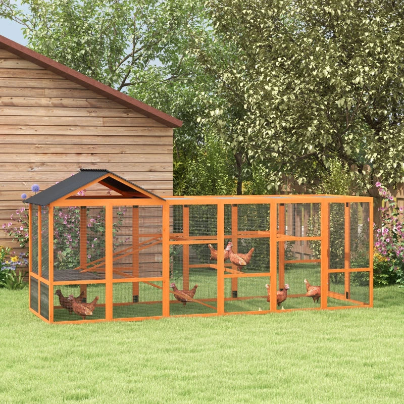Wooden Chicken Coop Run For 6 -10 Chickens, Hen House Add-On With Storage, Perches,Multiple Packages
