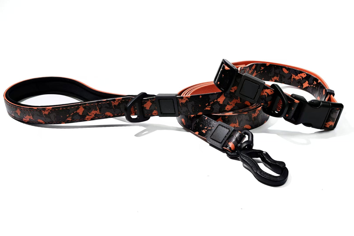 UV Printing Camouflage Embossed Pet Leash Set Is A Perfect Combination Of Style And Functionality Specially Designed For Pets' Outdoor Activities. Every Detail From Craftsmanship To Material Selection