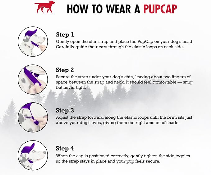 Tuff Pupper Dog Baseball Cap | UV Protection Dog Sun Hat | Breathable Lightweight Design | Secure Adjustable Chin Strap | Quick-Dry Fabric | Reinforced Brim | Small Medium Large Dogs (Purple, XXL)