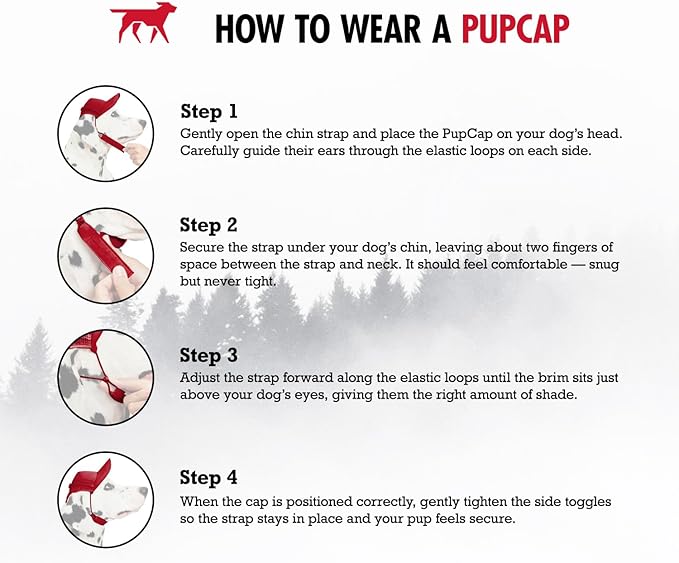 Tuff Pupper Dog Baseball Cap | UV Protection Dog Sun Hat | Breathable Lightweight Design | Secure Adjustable Chin Strap | Quick-Dry Fabric | Reinforced Brim | Small Medium Large Dogs (Red, L)