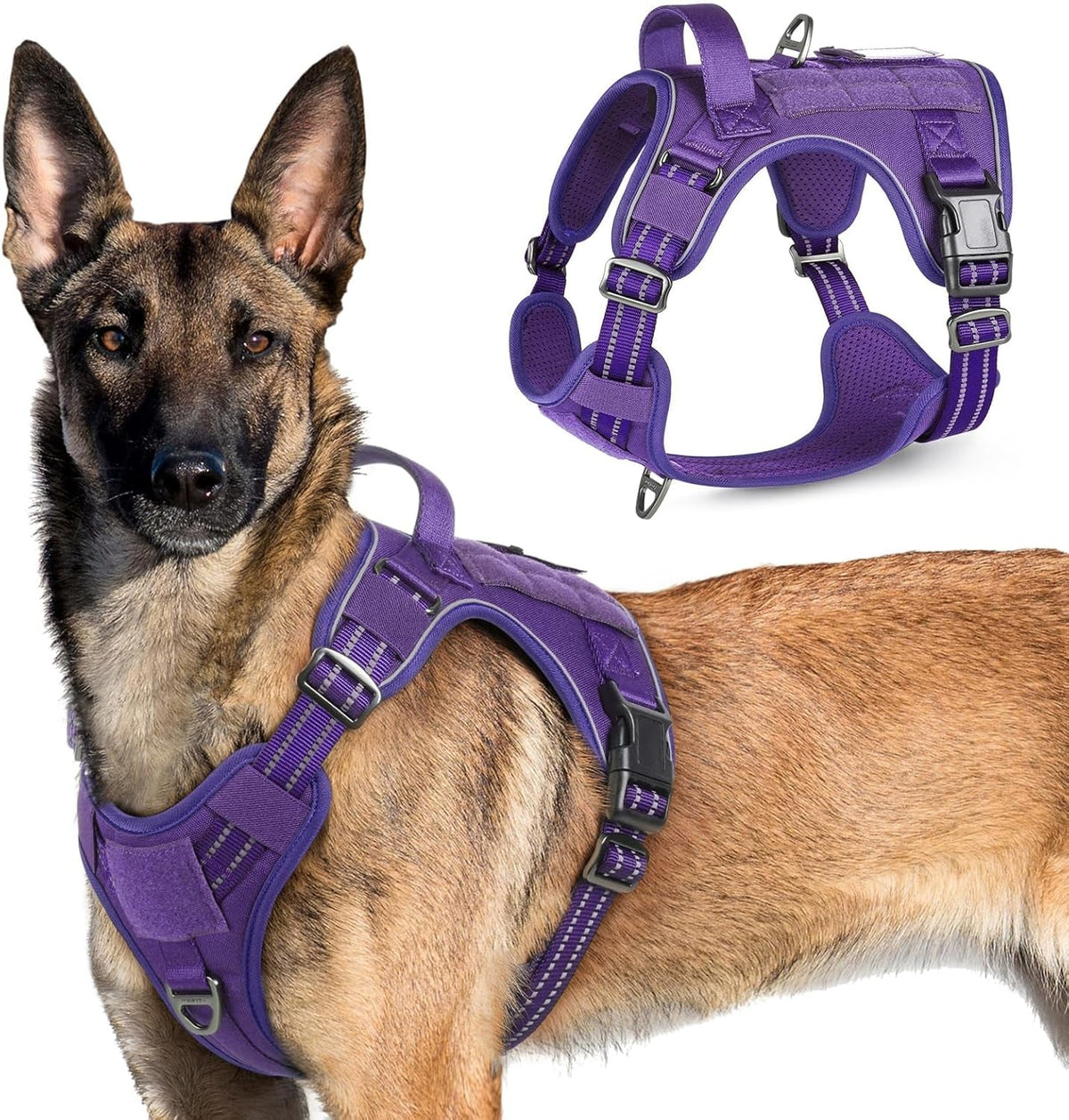 No Pull Tactical Dog Harness Molle Vest Adjustable Medium Large Dogs