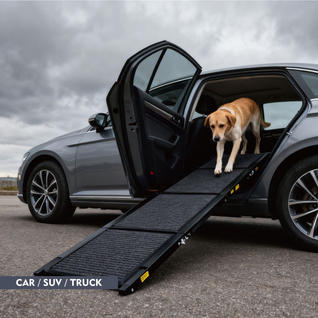 Dog Ramp For Car 71 Long & 19.3 Wide Portable Dog Ramps For Large Dogs With Non-Slip Rug Surface Dog Car Ramp For SUV Car & Truck, Folding Dog Ramp Up To 250LBS
