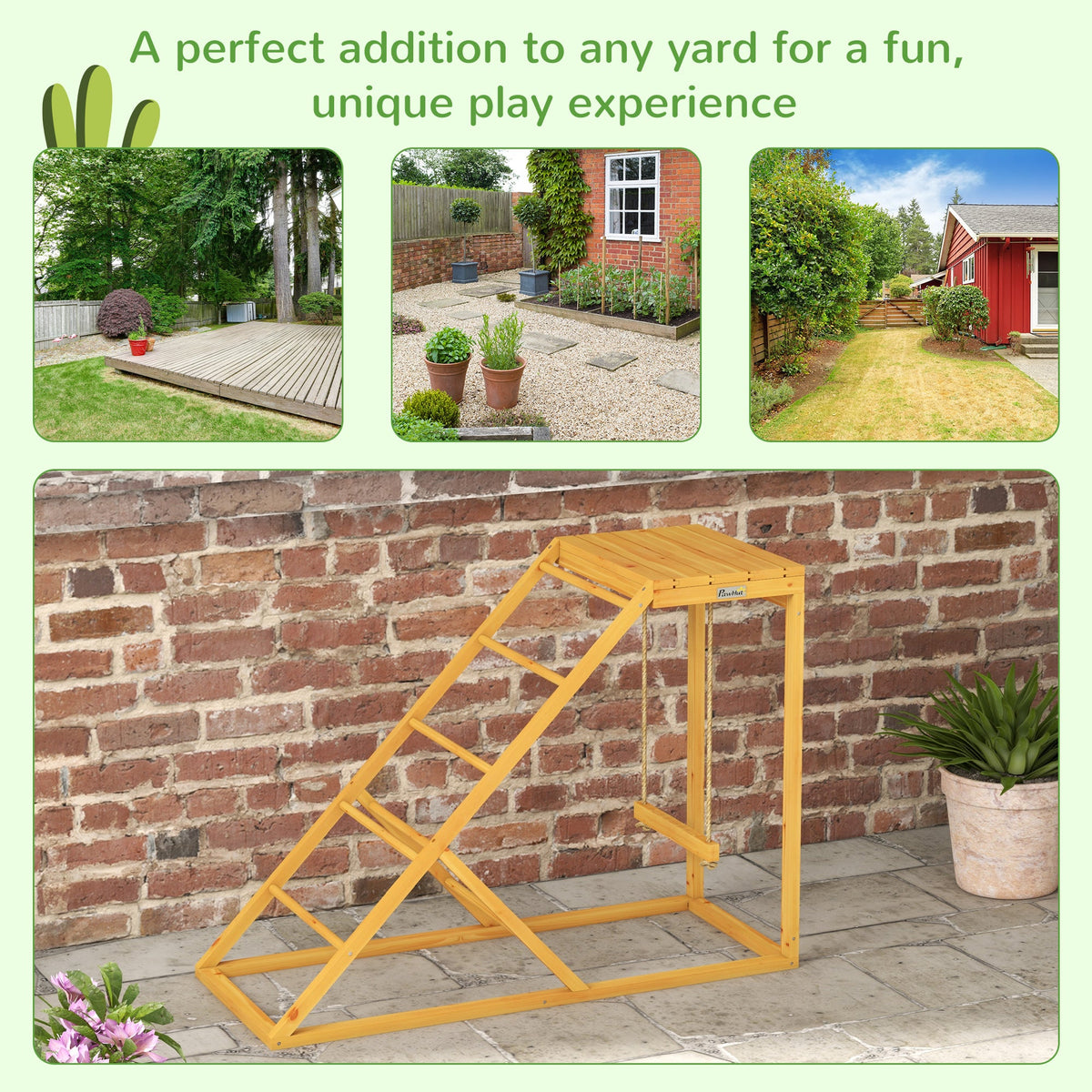 Chicken Activity Play for Healthy & Happy Animals with Chicken Perches & Hen Ladder, Chicken Coop Toy, Yellow