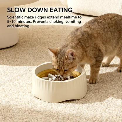 White Dual-purpose Slow Food Bowl, Fast&slow Food Can Be Freely Switched To Adapt To Different Pet Eating Habits, Cross-border Hot Selling Pet Supplies