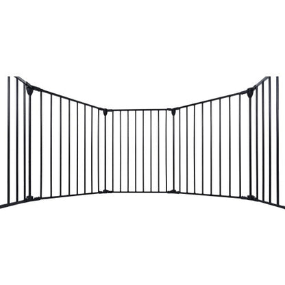 150 Adjustable Safety Gate 6 Panels Play Yard Metal Doorways Fireplace Fence Christmas Tree Fence Gate For House Stairs Gate Prohibited Area Fence