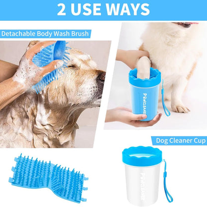 Professional 7 In 1 Dog Paw Cleaner For Dogs & Cats  Includes 1 Portable Paw Washer 1 Bath Brush 2 Dog Toothbrushes And 3 Absorbent Towels Note Fits Paws 1.5 To 2.5 Inches Wide