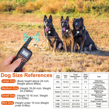 Train Collar OR Receiver Only Options - 3280FT Dog Training Collar IP67 Waterproof Pet Beep Vibration Electric Shock Collar 3 Channels Rechargeable Transmitter Receiver Trainer With Flashlight