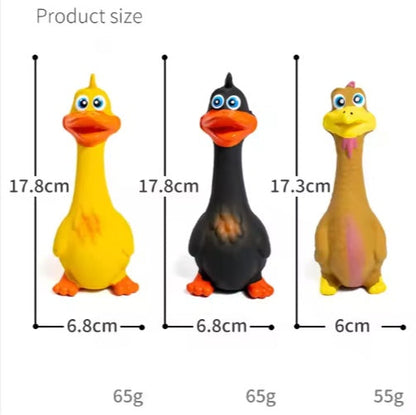 US LOCAL STOCK Hiphoppet New Latex Interactive Dog Chew Toys Cute Duck Shape Squeaky Pet Dog Interactive Boredom Buster Toys