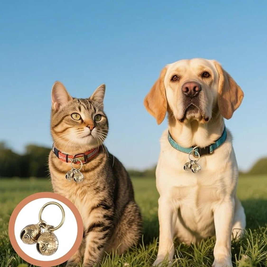 Copper Bell For Dog Collar, 4 PCS Brass Dog Bells Extra Loud Collar Bell For Pet Tracking Anti Lost Training Pets Pendant Accessories Anti Theft Bells For Little Dogs