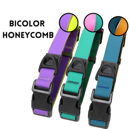 Honeycomb Embossed Dual-Color Pet Leash Set Is Stylish And Fashionable. The Embossed Surface Enhances The Leash's Grip, Preventing Slippage When Held. The Product Is Waterproof, Wear-resistant, Odor-r