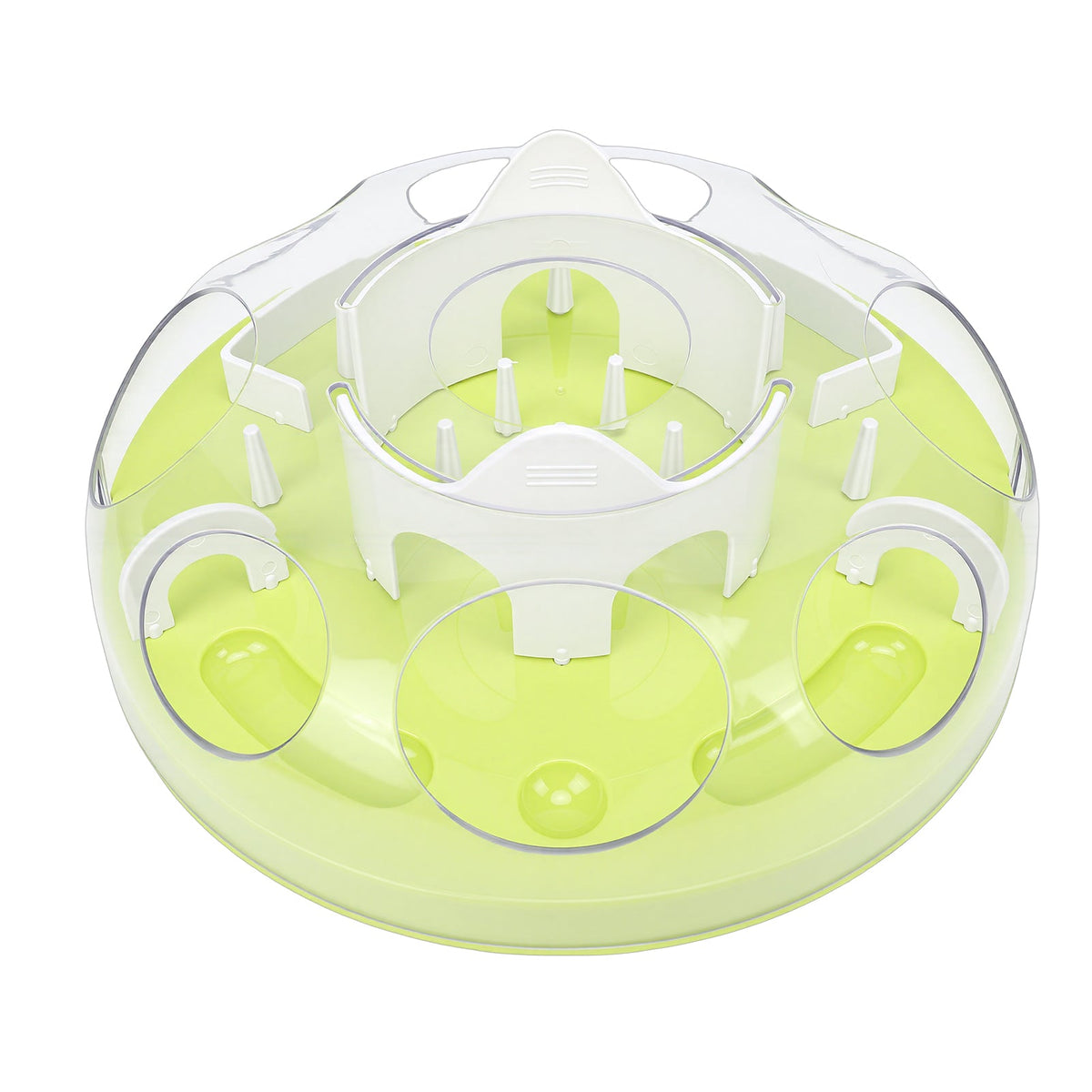 Interactive Cat Puzzle Feeder Funny Cat Puzzle Food Dispenser Enrichment Toy For Pets Play And Exercise Green