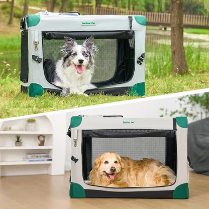Gardner Pet Foldable Dog Crate, Grey, 66 X 48 X 48 Cm, Cats And Dogs Up To 15 Kg