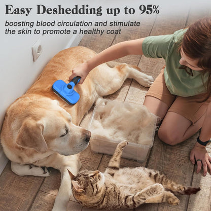 Swihauk Self Cleaning Slicker Brush  Skin Friendly Deshedding Grooming Tool For Dogs Cats  Suitable For Shedding  Haired Pets With Pet Supplies Accessories  Blue