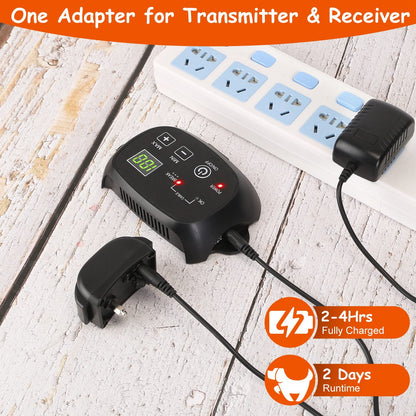 1Set Dog Fence System Pet Containment System With One Hundred Adjustable Levels IPX7 Waterproof Rechargeable Receiver Underground Fence For Small Medium Large Dog