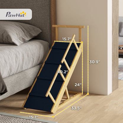 Dog Ramp, Adjustable Height Pet Steps, Foldable Dog Stairs with Non-slip Mat for Small to Large Dogs