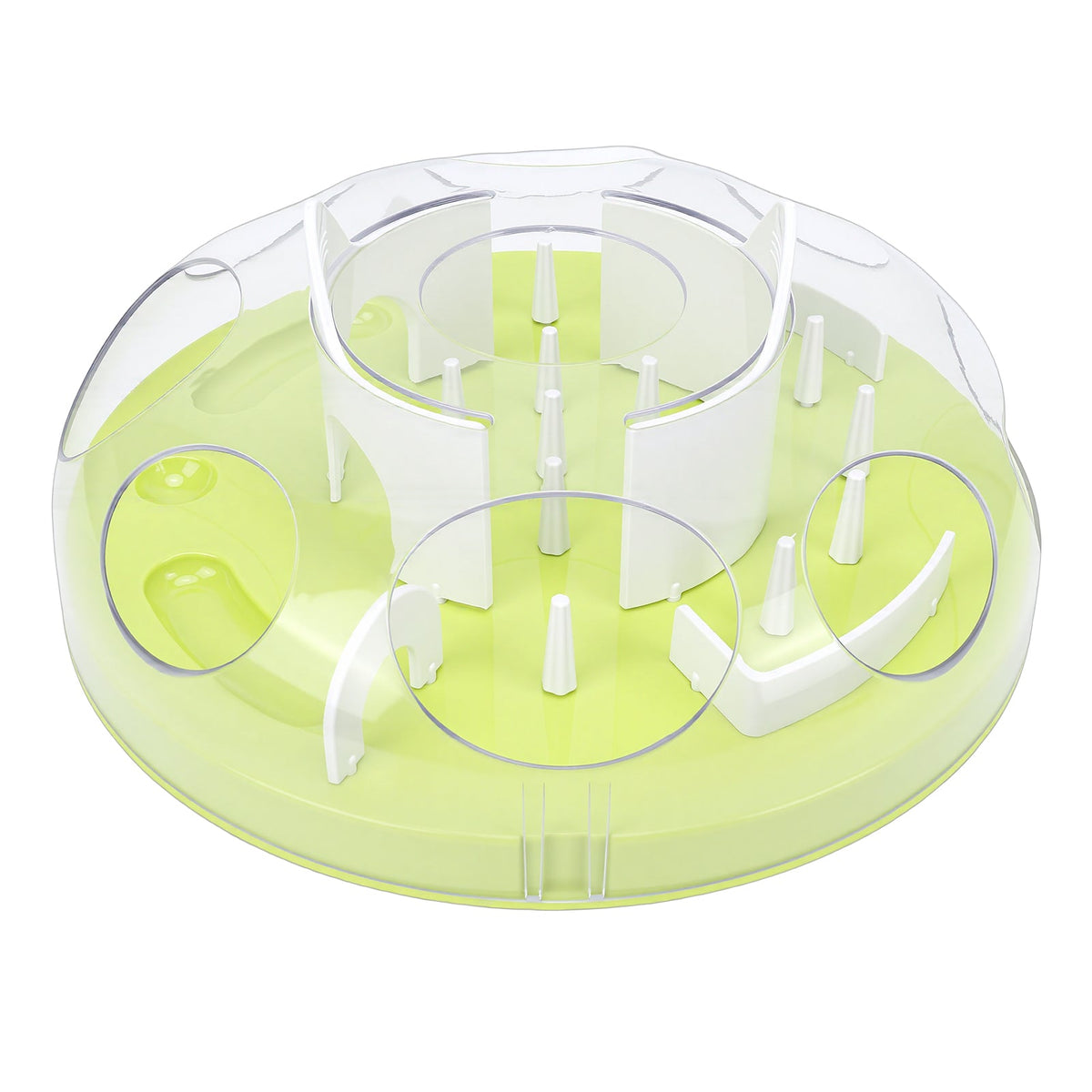 Interactive Cat Puzzle Feeder Funny Cat Puzzle Food Dispenser Enrichment Toy For Pets Play And Exercise Green