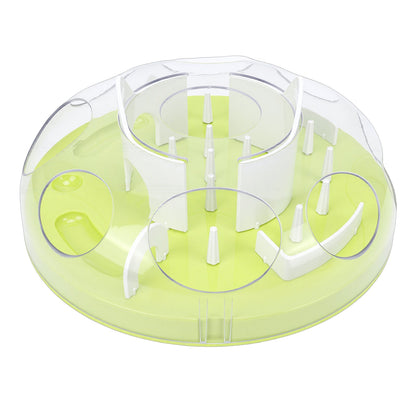 Interactive Cat Puzzle Feeder Funny Cat Puzzle Food Dispenser Enrichment Toy For Pets Play And Exercise Green