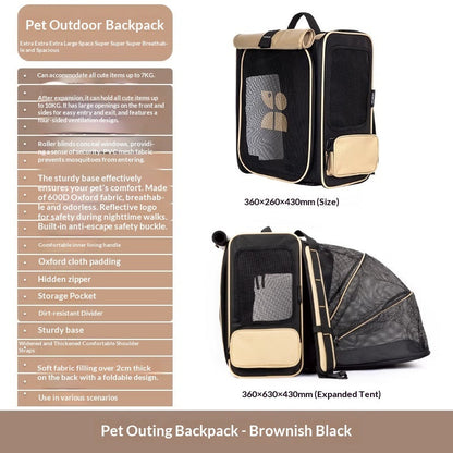 Pet Outdoor Backpack Portable And Breathable Pet Carrier