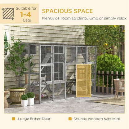 Playground Cat Window Box Outside Enclosure For Multiple Cats W Shelves & Bridges, Gray,Multiple Packages Shipped. Please Pay Attention To The Dimensions And Weight In The Details.