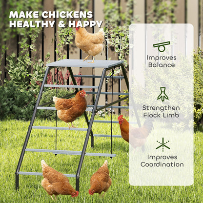 Chicken Coop Perches with Adjustable Swing, 10 Roosting Bars, for Backyard, Farm