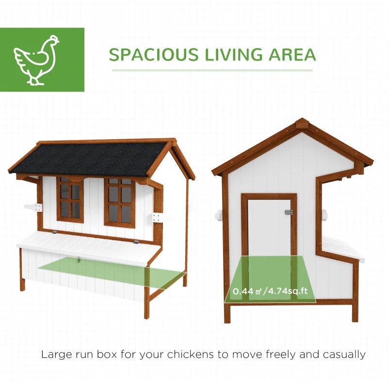 47Chicken Coop, Wooden Chicken House Raised Rabbit Hutch With Waterproof Roof, Nesting Box And Handles For 3-5 Hens, Poultry Cage Portable Hen Pen For Backyard