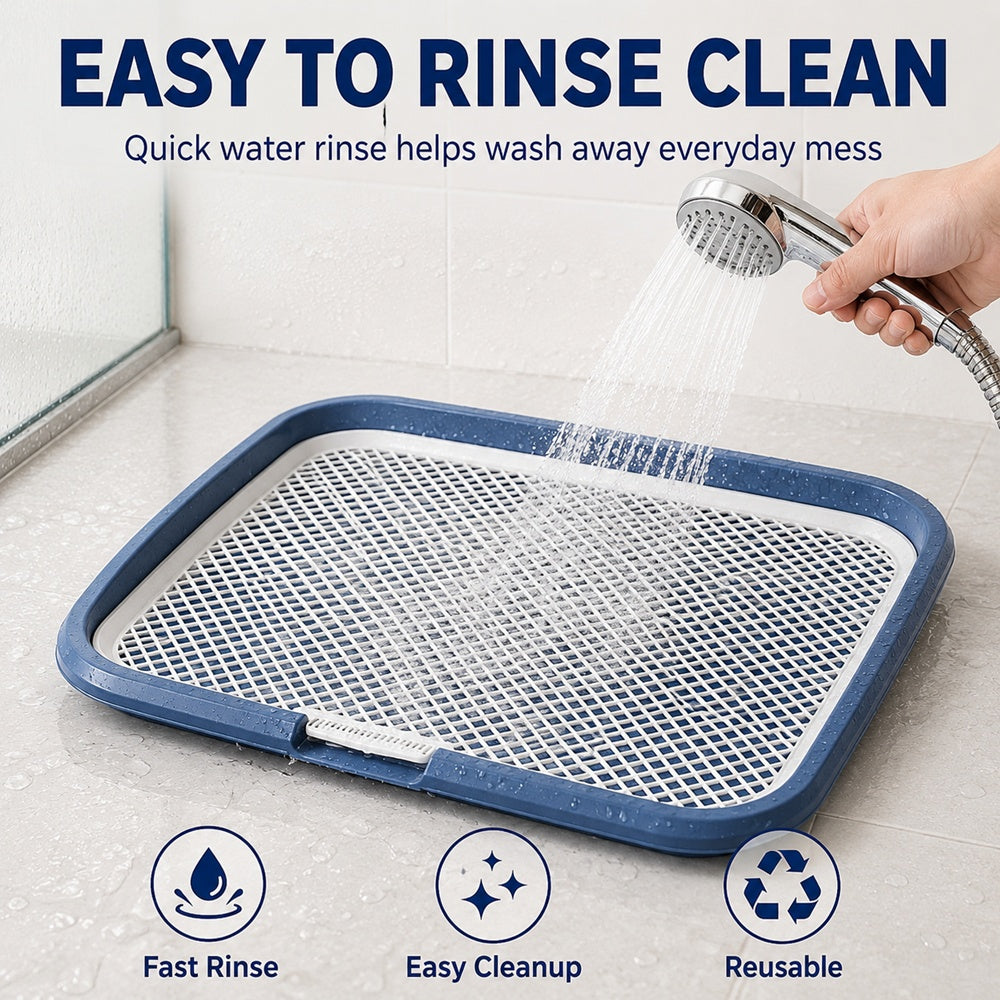 Dog Potty Tray With Removable Grating, Leak-Proof Indoor Dog Toilet For Puppy Training