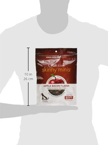 Fruitables Skinny Mini Dog Treats, Healthy Sweet Potato Treat for Dogs, Low Calorie & Delicious, Puppy Training, No Wheat, Corn or Soy, Made in the USA, Bacon and Apple Flavor, 12oz