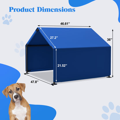 Dog Shade Shelter Outdoor Tent for Small Medium Dogs, Waterproof Sun Protection Pet House for Dogs, Small Animals and Livestock, Blue