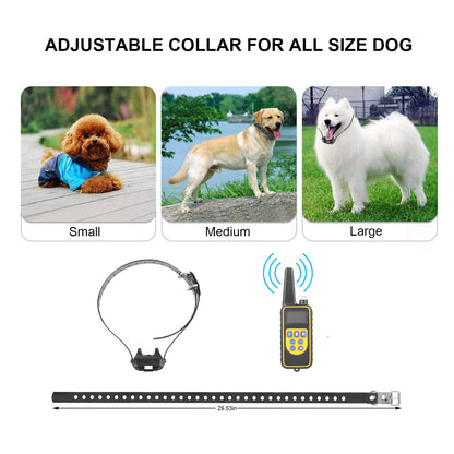 1Pc Dog Training Collar With Remote  IP67 Waterproof Pet Trainer 300mAh Rechargeable 875 Yard Remote Control 4 Modes Adjustable Level