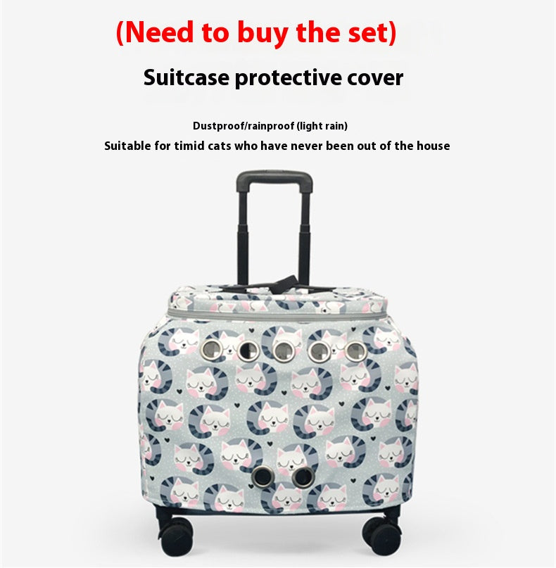 Cat Bag Portable Pet Trolley Bag Space Capsule Transparent Cat Luggage