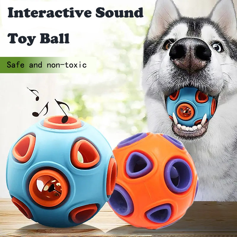 Dog Rubber Ball With Bell Sound, 2-Pack, Interactive Pet Chew Toy For Puppies And Small Dogs.Please Note That Both Items Shipped Are Intended As Bells And Do Not Include Lights.