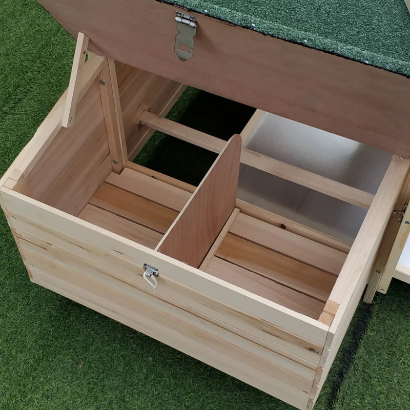 Wooden Chicken Coop With Nesting Box, Cute Outdoor Hen House With Removable Tray, Ramp Run, For Garden Backyard, Natural